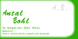 antal bohl business card